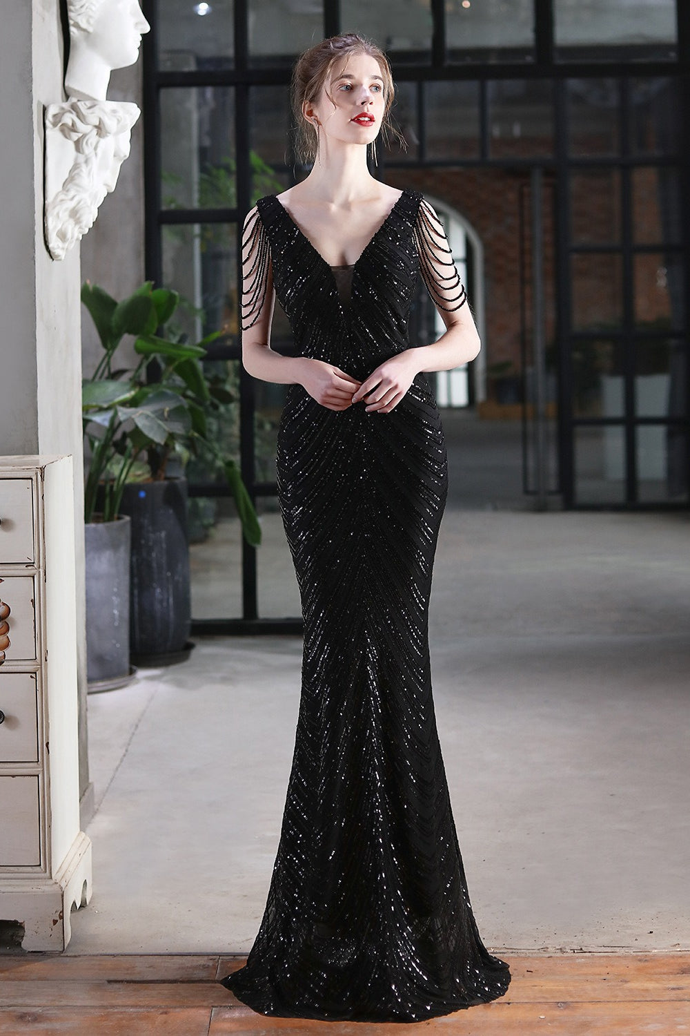 Elegant Sequin Mermaid Party Dress