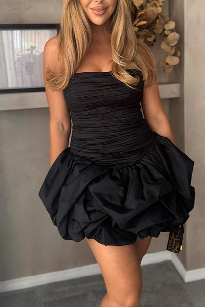 Spring Elegant Ruched Corset Dress with Layered Skirt Party Dress