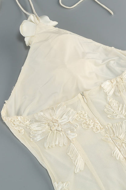 Halter Floral Foil Print Maxi Dress