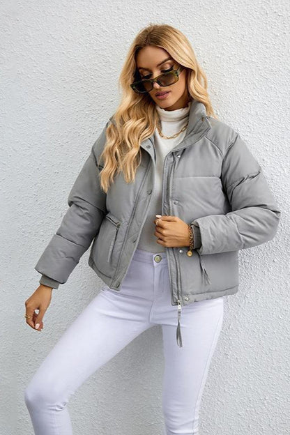 Short Stand Collar Puffer Coat