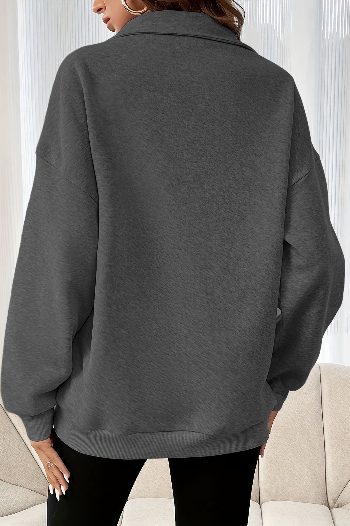 Casual Half Zip Pullover Sweatshirt