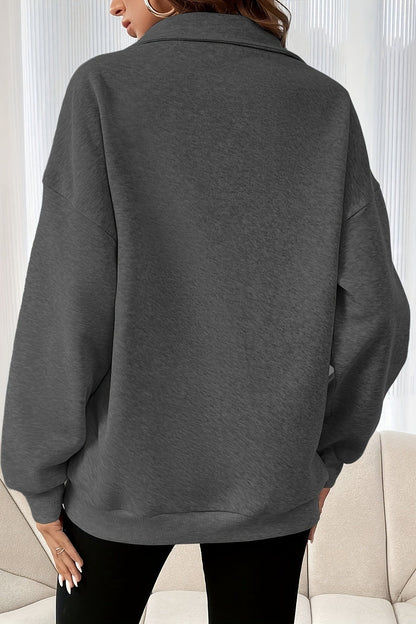 Casual Half Zip Pullover Sweatshirt
