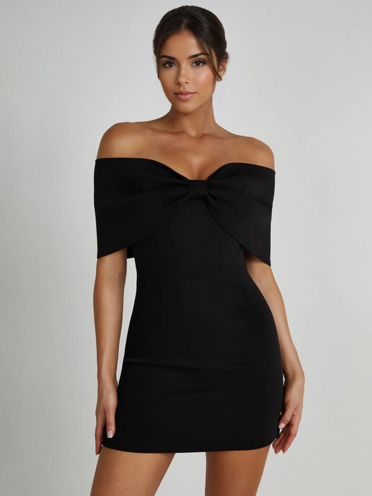 Bodycon Dresses Backless Foldover Party Mini Dresses In Black