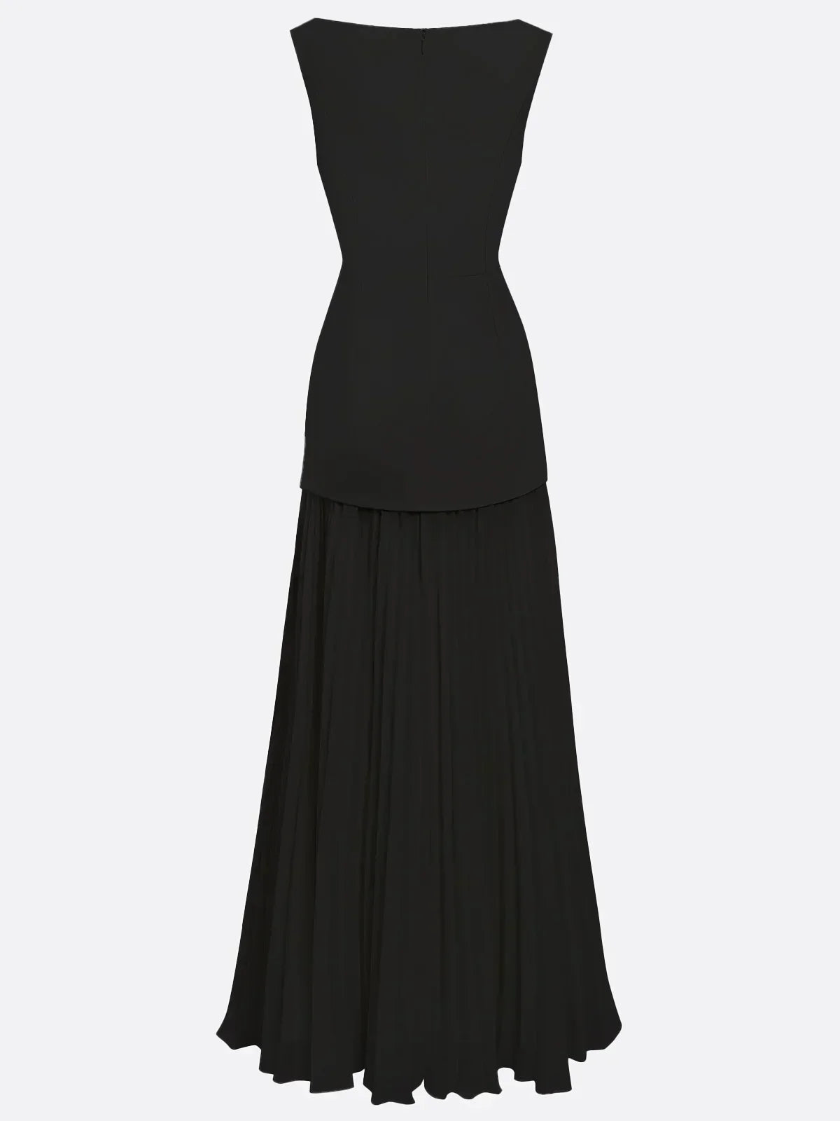 Women's Sleeveless Maxi Dress with Flowing Pleats – Elegant Bridesmaid Gown