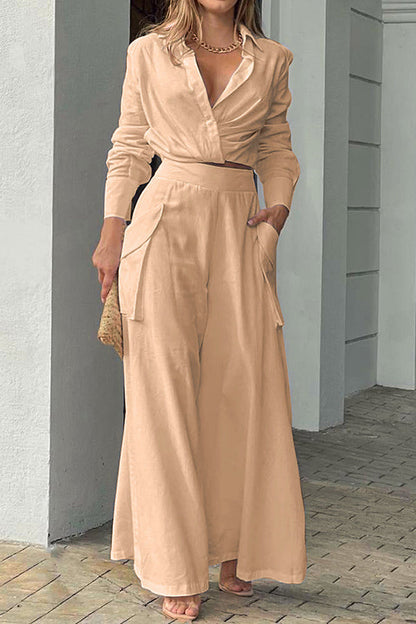 Solid color casual two-piece suit