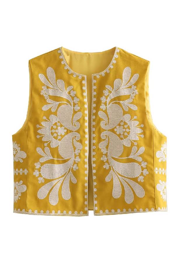 Sleeveless Embroidered Jacket