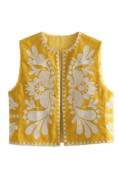 Sleeveless Embroidered Jacket