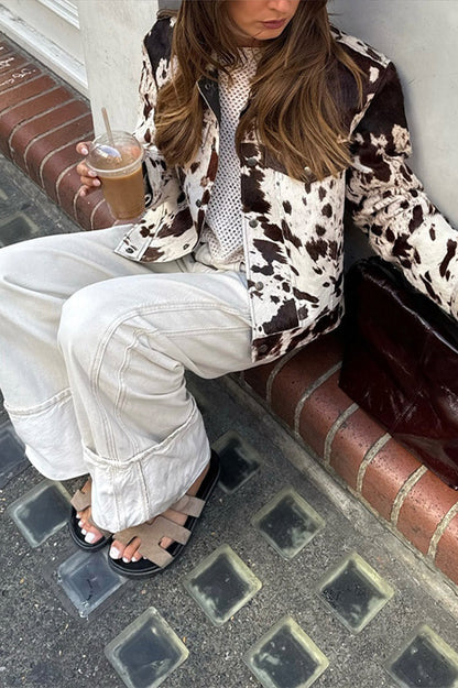 Casual Printed Overshirt Coat