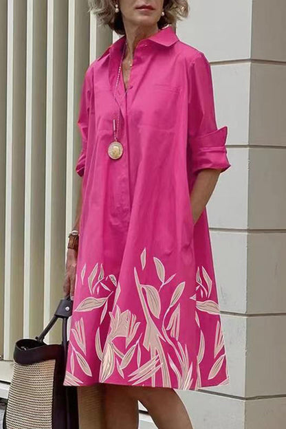 simple loose long sleeve shirt dress