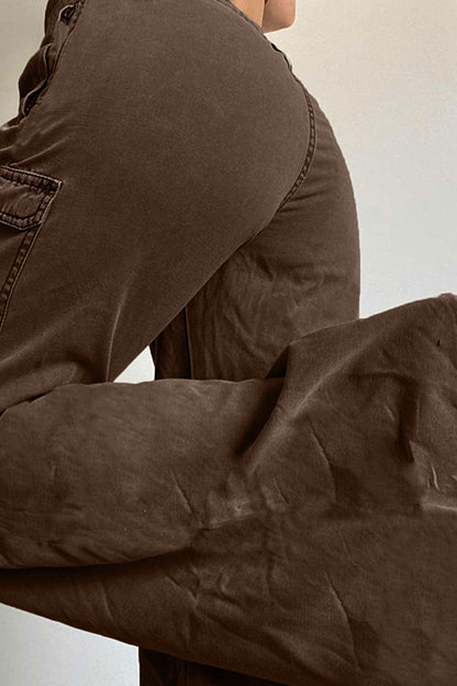 Vintage High-Waisted Drawstring Cargo Pant