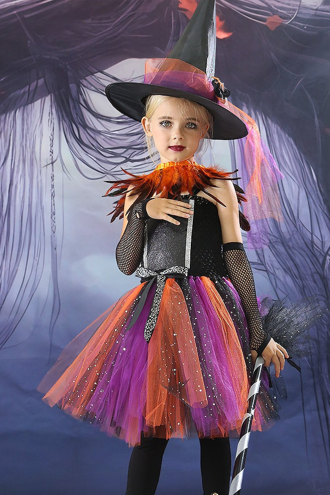 Feather Witch Kid Halloween Costume