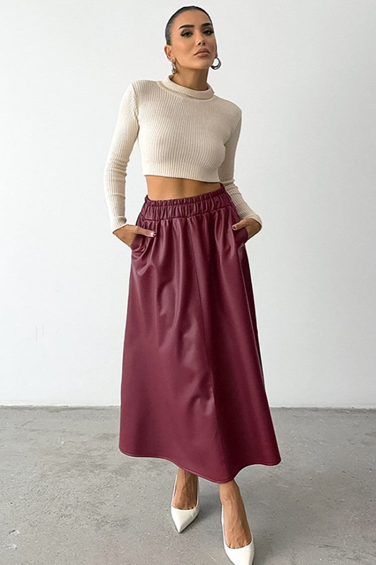 Felice Pu Midi Skirt