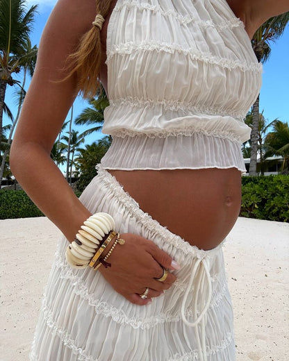Beatrice | Maternity Bohemian Ruffle Set