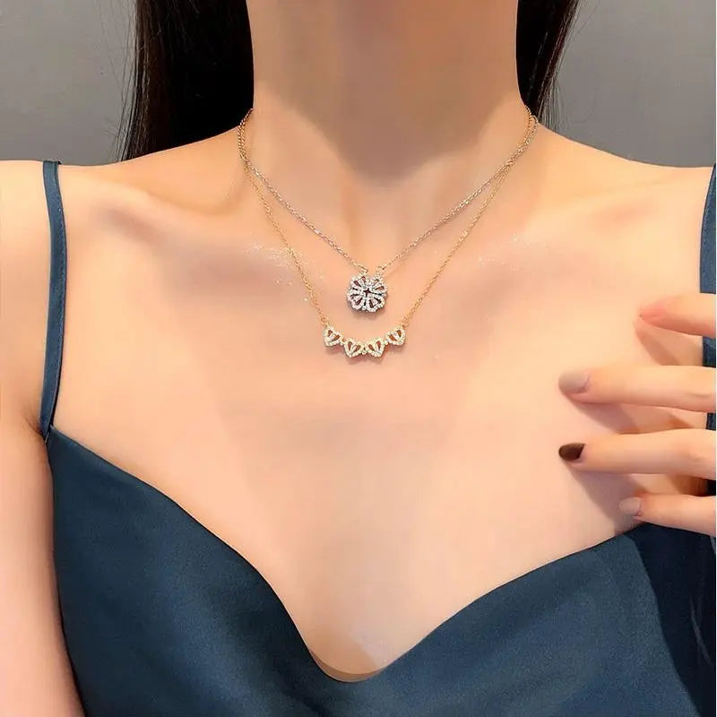 Lucky Clover Hearts Valentine 💝 Necklace
