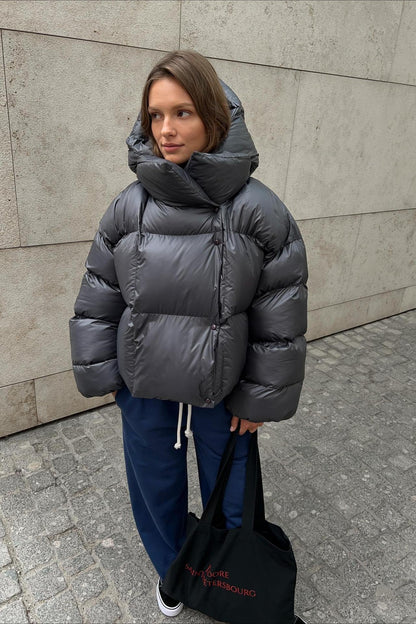 Short Hooded Puffer Jacket