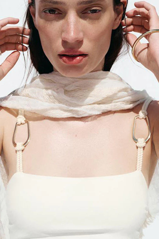 Chic Solid Color Backless Twist Cami Bodycon Maxi Dress