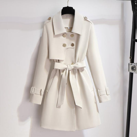 | Women’s Classic Lapel Belted Trench Coat