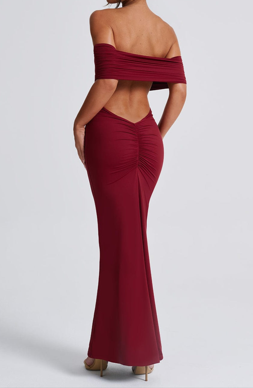 Mariella Maxi Dress - Burgundy