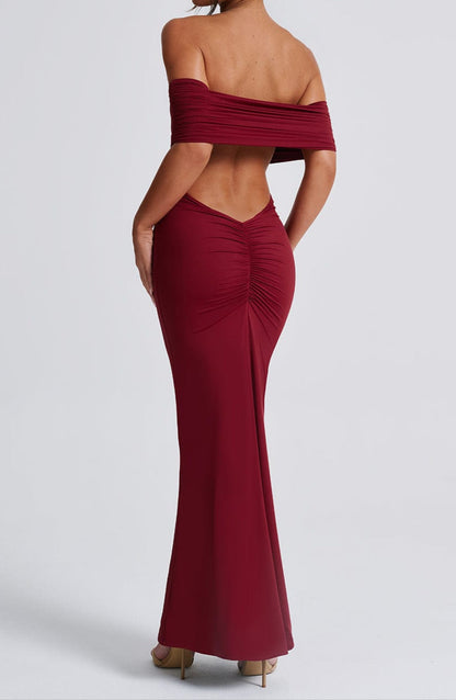 Mariella Maxi Dress - Burgundy