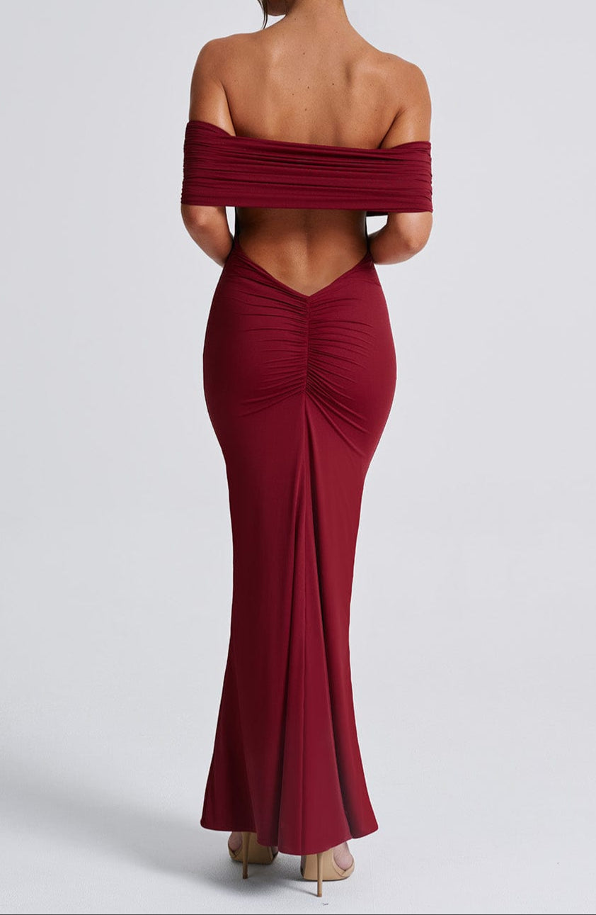 Mariella Maxi Dress - Burgundy