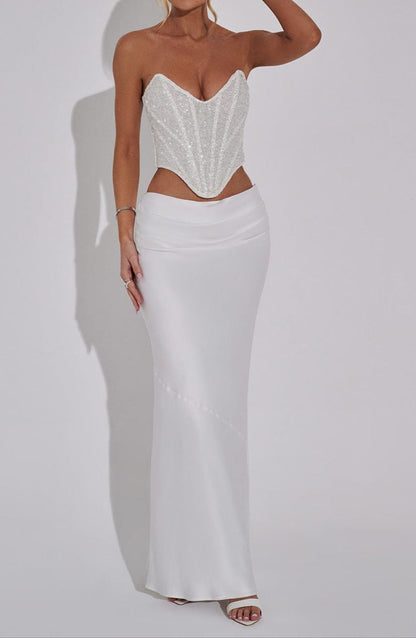 Sara Maxi Skirt - White