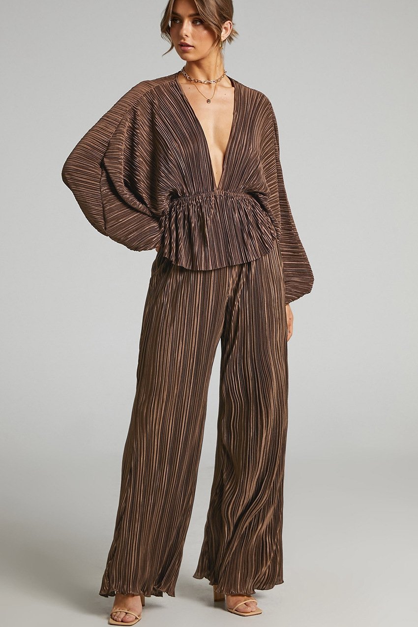 Betty V-neck Plisse Set