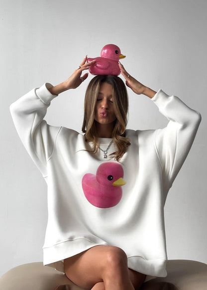 Charming Duck Graphic Sweater