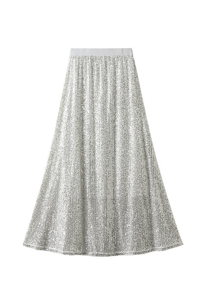 High-waist sequin mid-length hip-hugging skirt slimming skirt