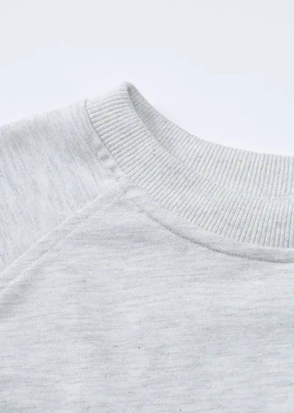 Effortless Charm - Gray Long Sleeve Sweater & Pleated Skirt Set