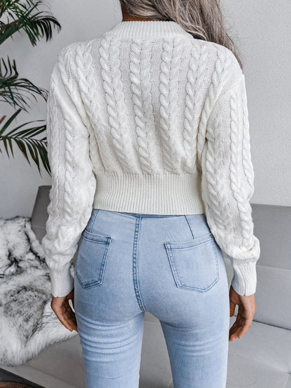 Women Pullover Sweater Baby Blue Jewel Neck Long Sleeves Cotton Sweaters