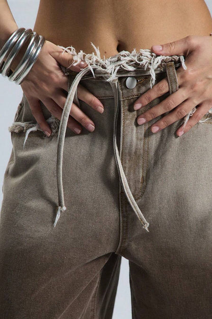 Ombre Low Rise Straight Leg Jeans