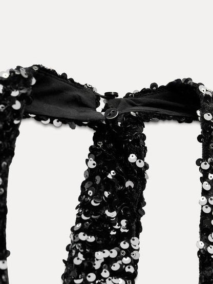 Halterneck Sequins Backless  Dress