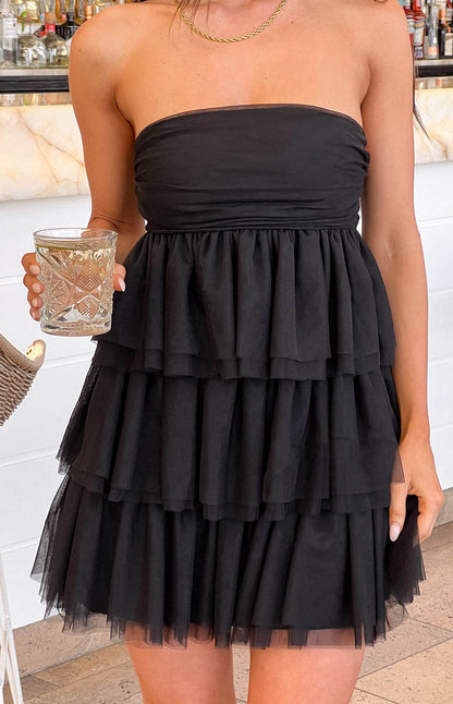 Bria Girl Black Mini Party Dress