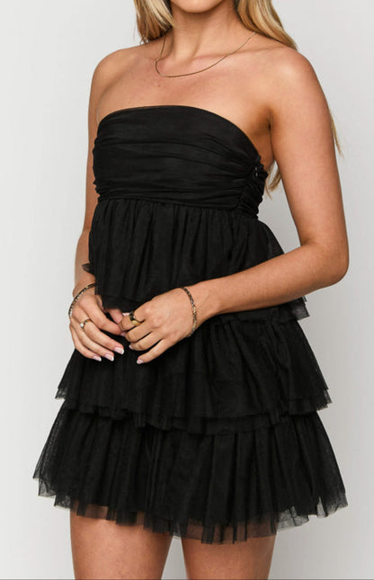 Bria Girl Black Mini Party Dress