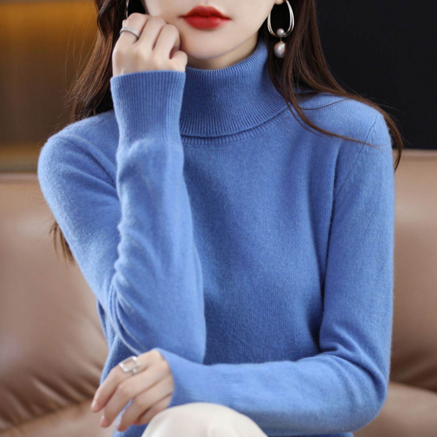 | Women’s Winter Turtleneck Knit Sweater