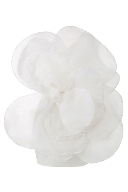 Oversized 3D Organza Rosette One-Shoulder Bodycon Mini Dress