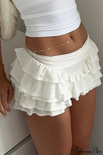 Bohemian Ruffle High Waist Mini Skirt