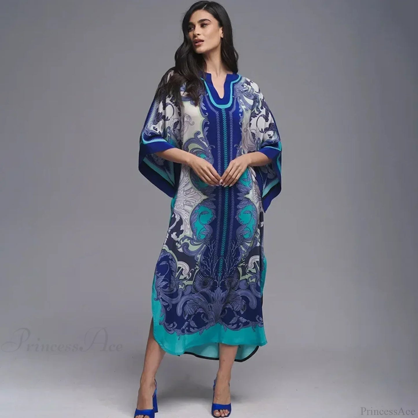Boho Floral Print Beach Cover Up