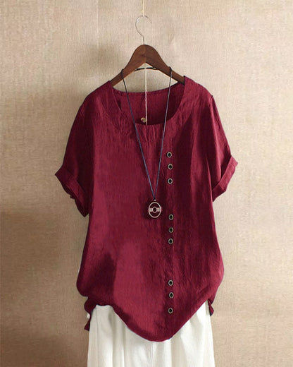 | Women’s Casual Blouse in Summer Fabric with Button Detail