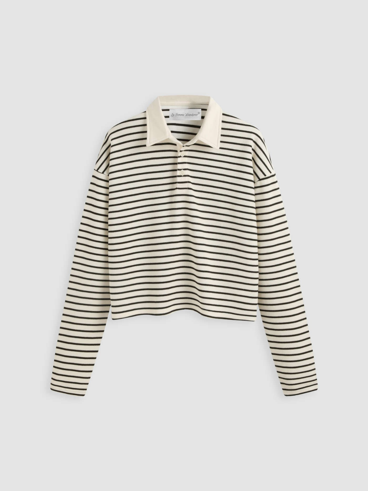 Sophisticated Stripe Breton Collared Pullover