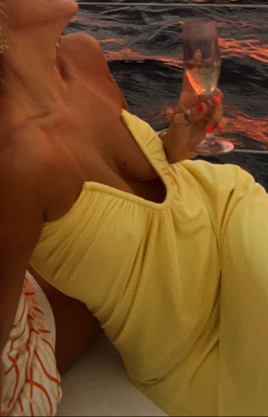 Samantha Yellow Strapless Maxi Dress