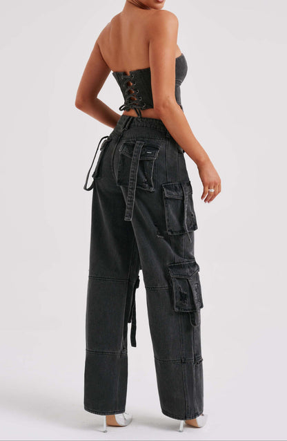 Rafaella Cargo Pant - Black