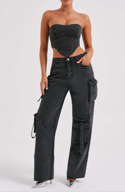 Rafaella Cargo Pant - Black