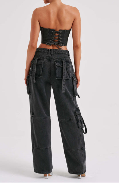 Rafaella Cargo Pant - Black