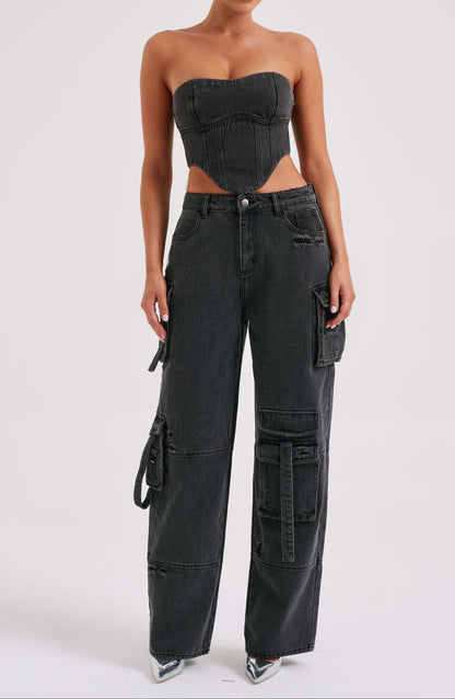 Rafaella Cargo Pant - Black