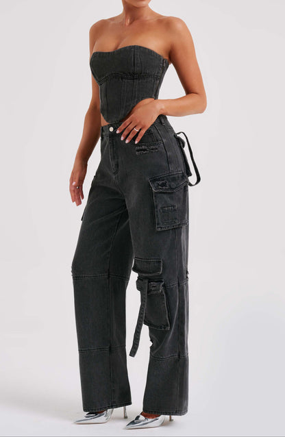 Rafaella Cargo Pant - Black