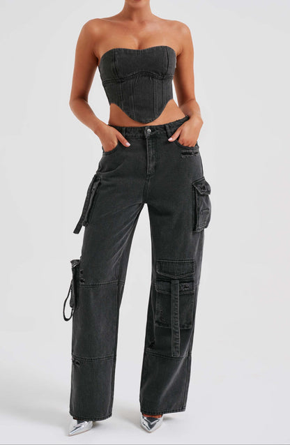 Rafaella Cargo Pant - Black