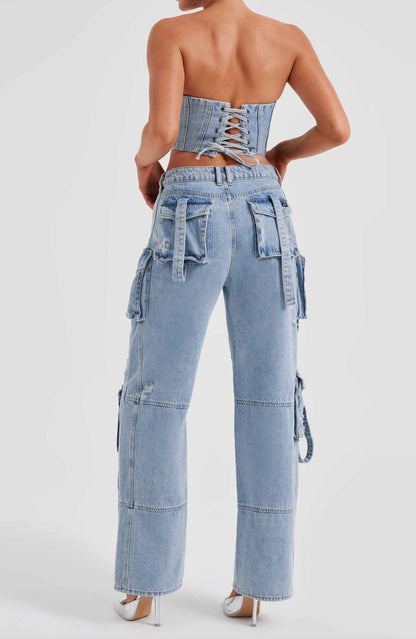 Lucia Cargo Pant - Blue