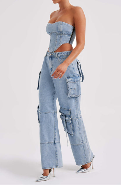 Lucia Cargo Pant - Blue