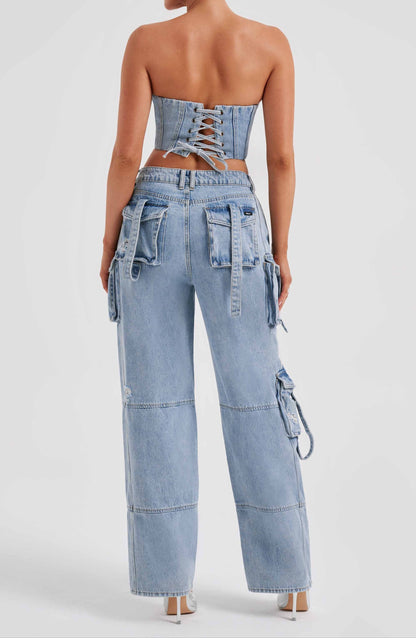 Lucia Cargo Pant - Blue
